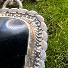 Load image into Gallery viewer, Necklace with Pendant, Sterling Silver, Onyx Cab, Made in Mexico, Italian Rope Chain, 22 inches
