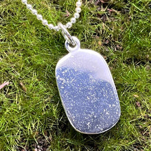 Load image into Gallery viewer, Necklace with Pendant, Sterling Silver, Mini Ball Chain with Dog Tag Style Pendant, 17 1/2 inches
