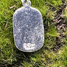 Load image into Gallery viewer, Necklace with Pendant, Sterling Silver, Mini Ball Chain with Dog Tag Style Pendant, 17 1/2 inches
