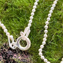 Load image into Gallery viewer, Necklace with Pendant, Sterling Silver, Mini Ball Chain with Dog Tag Style Pendant, 17 1/2 inches
