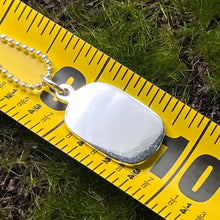 Load image into Gallery viewer, Necklace with Pendant, Sterling Silver, Mini Ball Chain with Dog Tag Style Pendant, 17 1/2 inches
