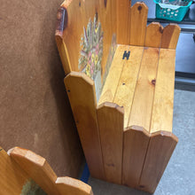 Load image into Gallery viewer, Pine Storage Benches With Painted Scene
