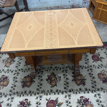 Load image into Gallery viewer, Antique Eastlake Parlor Table, Enamel Metal Top

