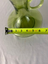 Load image into Gallery viewer, Lovely Green Double Loop Handled Handblown Bischoff Pitcher by Wayne Husted
