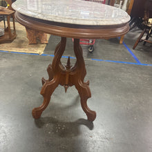 Load image into Gallery viewer, Mahogany Parlor Table With Marble Top
