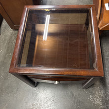 Load image into Gallery viewer, Side Table With Smoked Glass Top
