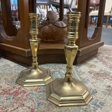 Load image into Gallery viewer, Set Of 2 Hampton Brass Candlesticks
