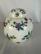 Load image into Gallery viewer, Ginger Jar, Hand Painted Chinese Porcelain, White with Flowers, Decoration Only
