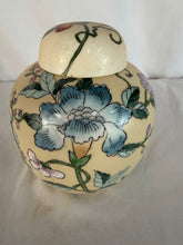Load image into Gallery viewer, Ginger Jar, Hand Painted Chinese Porcelain, Cream with Flowers, Decoration Only
