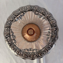 Load image into Gallery viewer, Amazing Compote Bowl, Pink Glass, Heisey, Silver Overlay
