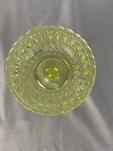 Load image into Gallery viewer, Compote, Yellow Vaseline Glass, Central Glass No 775, 1885-1891 Block and Diamond
