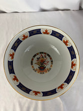 Load image into Gallery viewer, Beautiful Japanese Imari 9 1/4" Bowl, Gold details with Blue and Orange Flowers
