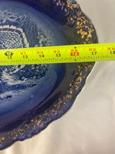 Load image into Gallery viewer, Platter, Antique Flow Blue, Marked France, Turkeys
