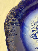 Load image into Gallery viewer, Platter, Antique Flow Blue, Marked France, Turkeys
