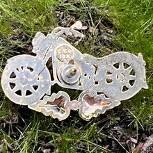 Load image into Gallery viewer, Lapel Pin, 10K Gold, Black Hills Gold Leaves, Motorcycle
