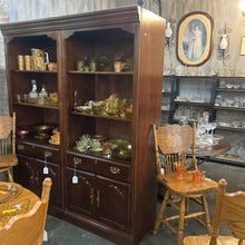 Load image into Gallery viewer, Shelving Unit, Bookcase, American Drew, Glass Shelves, Cabinet Bottom, Red Mohag
