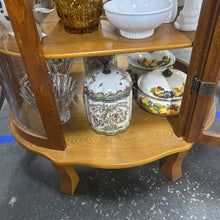 Load image into Gallery viewer, Oak Bubble Glass Curio Cabinet
