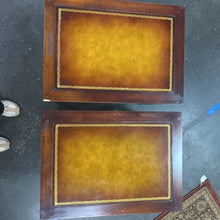 Load image into Gallery viewer, Pair of Leather Top End Tables
