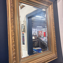 Load image into Gallery viewer, Beveled Rectangle Mirror With Gold Wood Frame
