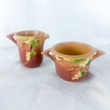 Load image into Gallery viewer, Vintage Roseville Snowberry Creamer &amp; Sugar Set
