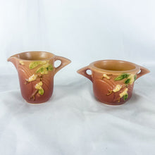 Load image into Gallery viewer, Vintage Roseville Snowberry Creamer &amp; Sugar Set
