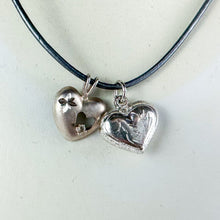 Load image into Gallery viewer, Vintage Sterling Silver Heart Charms Necklace
