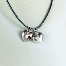 Load image into Gallery viewer, Vintage Sterling Silver Heart Charms Necklace
