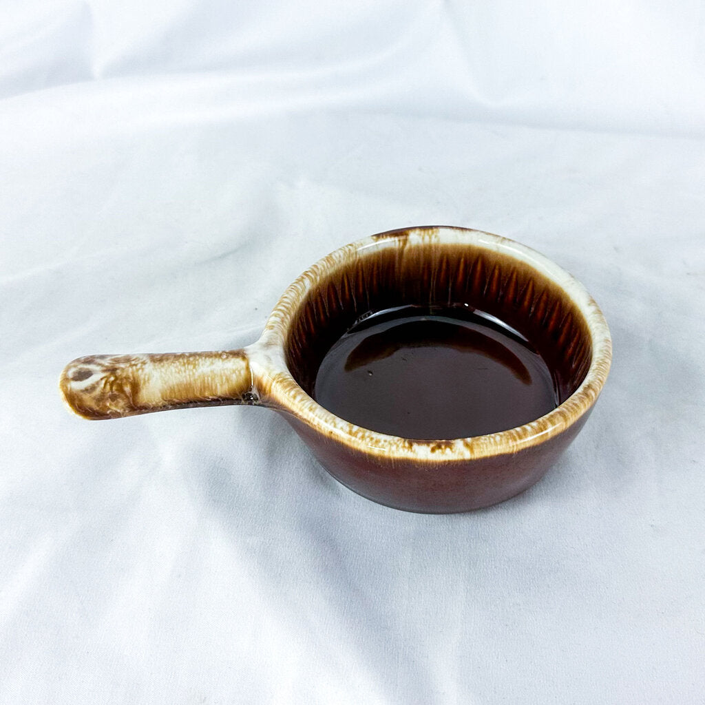 Vintage McCoy #874 Brown Drip Glaze Mini Skillet Serving Bowl