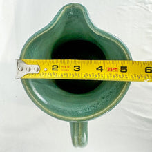 Load image into Gallery viewer, 1989 Teal &amp; Beige Stoneware Barn Pitcher by Eugene Winton

