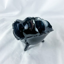 Load image into Gallery viewer, 1930s L.E. Smith Black Glass Tripod Bowl
