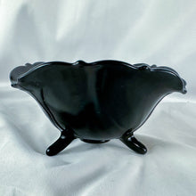 Load image into Gallery viewer, 1930s L.E. Smith Black Glass Tripod Bowl
