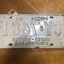 Load image into Gallery viewer, 1966 Michigan Water-Winter Wonderland CY-7681 License Plate

