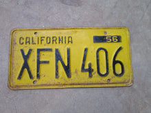 Load image into Gallery viewer, 1956 California License Plate, XFN 406
