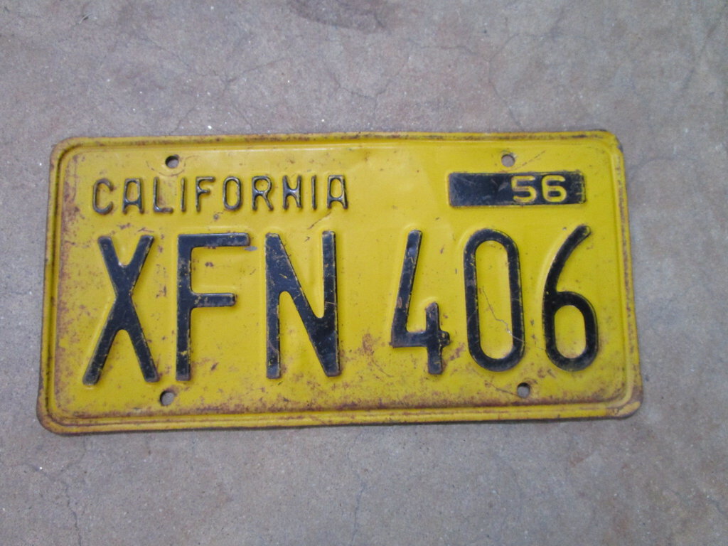 1956 California License Plate, XFN 406
