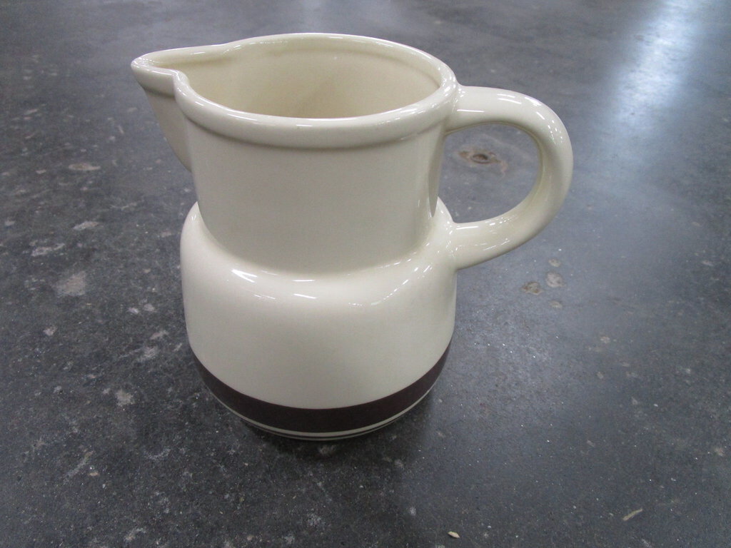 Vintage McCoy USA Cream/Brown Small Pottery Pitcher