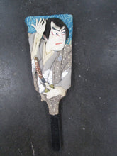 Load image into Gallery viewer, Vintage Japanese Handpainted Silk Sculpted Hagoita Style Samurai Paddle
