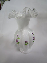 Load image into Gallery viewer, Fenton Silvercrest Violets In The Snow Small Vase
