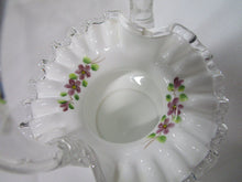 Load image into Gallery viewer, Fenton Silvercrest Handpainted Violets In The Snow Small Basket
