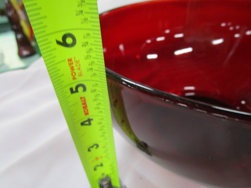 Vintage Ruby Red Glass Mixing Decor Bowl