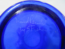 Load image into Gallery viewer, Fenton Artist Signed Handpainted Cobalt Blue Glass Small Floral Vase
