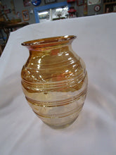 Load image into Gallery viewer, Vintage Marigold Carnival Glass Beehive Ribbed Vase
