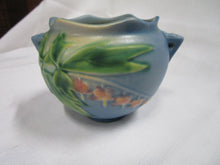 Load image into Gallery viewer, Vintage Roseville Pottery 651-3 Blue Bleeding Hearts Small Urn Vase
