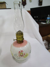Load image into Gallery viewer, Antique Hobnail Milk Glass Cosmos Mini Kerosene Oil Lamp
