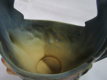 Load image into Gallery viewer, Vintage Roseville Pottery 383-7 Blue Magnolia Handled Basket
