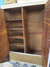 Load image into Gallery viewer, Vintage Custom Painted &amp; Decoupaged Cedar Lined Wardrobe Armoire Closet
