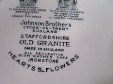 Load image into Gallery viewer, Vintage Johnson Brothers Ironstone Hearts &amp; Flowers Dinner Plate
