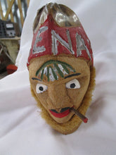 Load image into Gallery viewer, Hand Carved Folk Art Coconut Souvenir Grenada Man with Cigar
