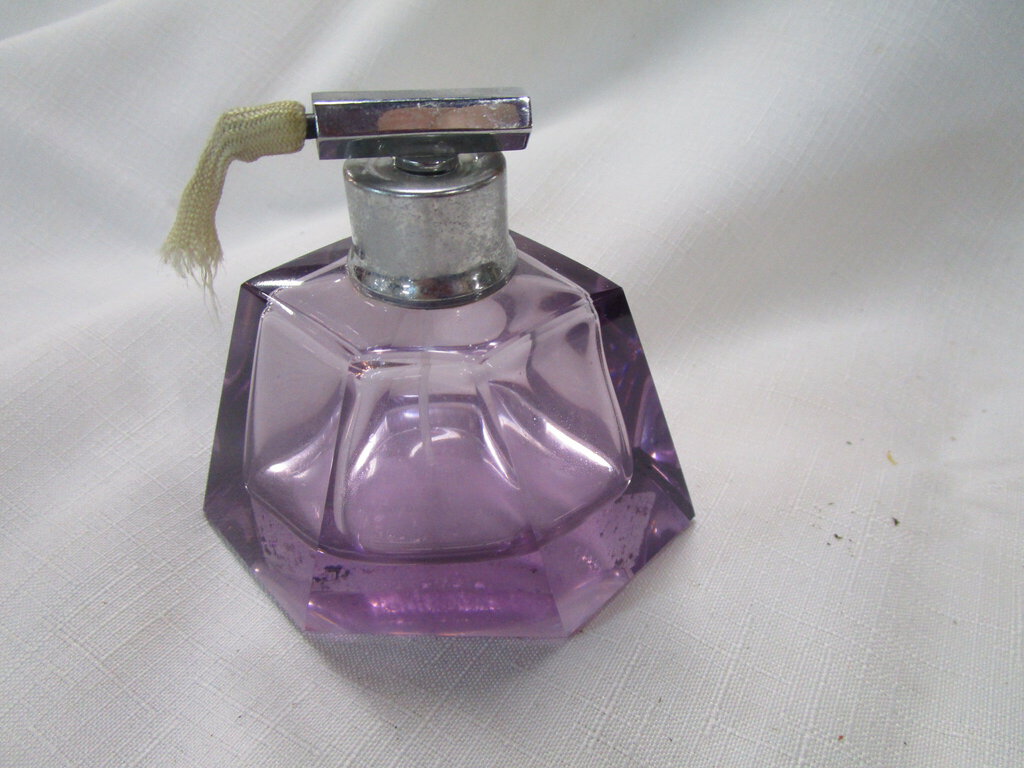 Vintage Purple Crystal Perfume Bottle