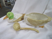 Load image into Gallery viewer, Vintage Ceramic Duck Tureen with Ceramic Ladle

