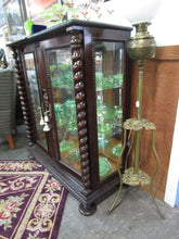 Load image into Gallery viewer, Antique Brazilian Wood Barley Twist Curio China Cabinet
